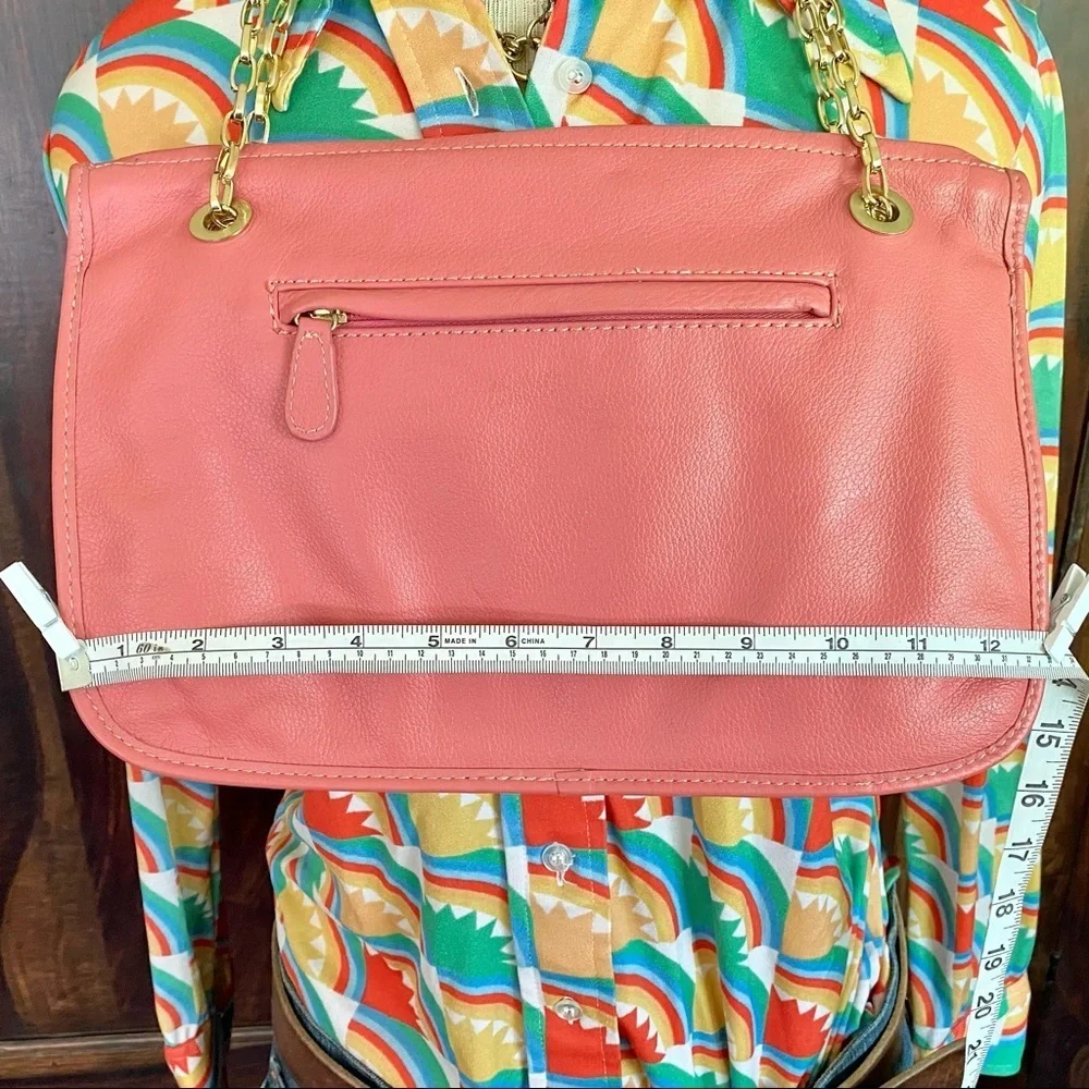 Frosting by Mary Norton Pink baguette, with tassels and Gold interior